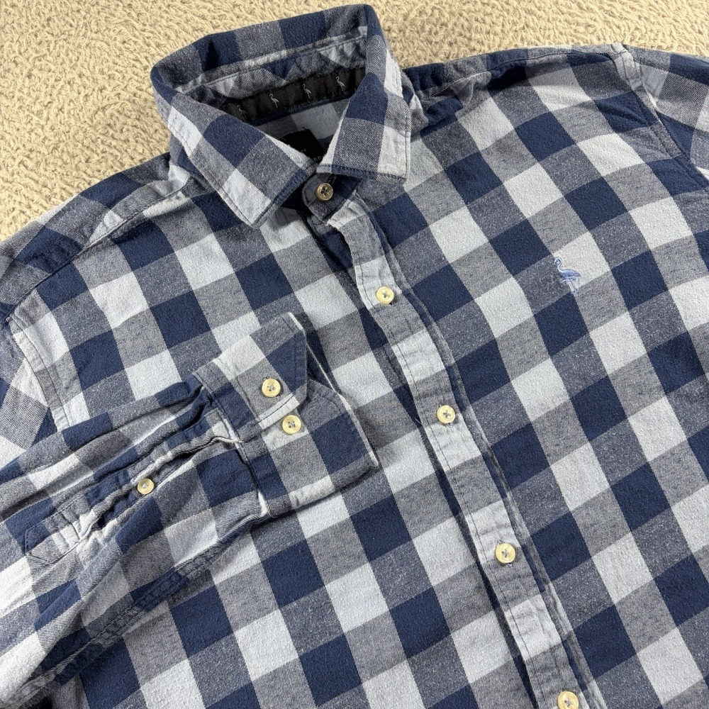 Tailorbyrd Button Up Shirt mens Medium Blue Plaid Long Sleeve